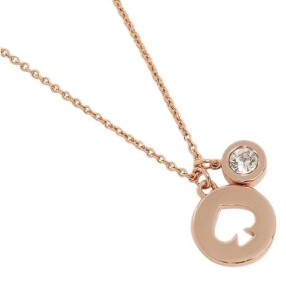 Kate Spade Spot the Spade necklace NWOT - rose colored